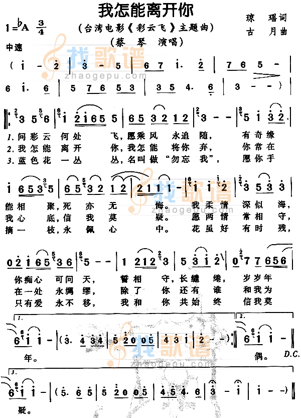 我怎能离开你（彩云飞主题曲）