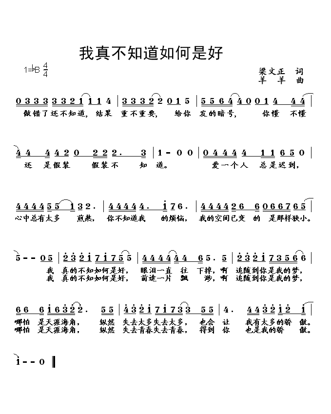我真不知道如何是好