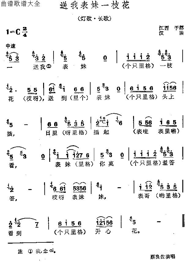 我送表妹一枝花
