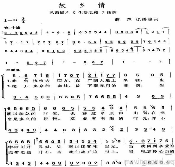 故乡情(巴西电影生活之路插曲)