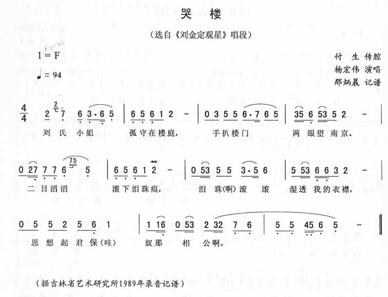 哭楼：刘金定观星唱段（二人转）