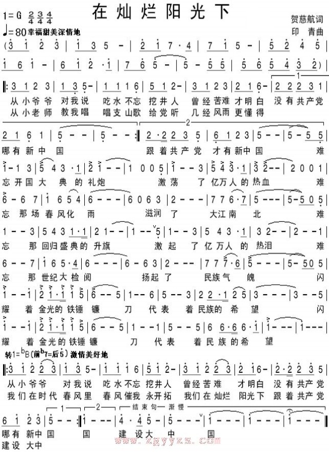 在灿烂阳光下