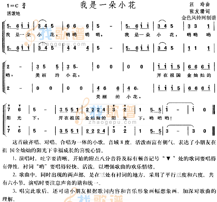 我是一朵小花(儿童歌)