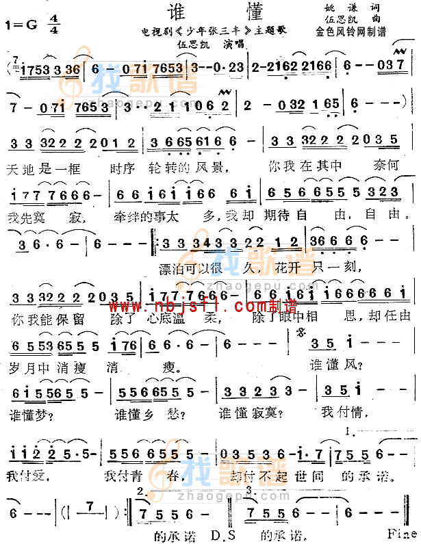 谁懂(少年张三丰主题歌) 