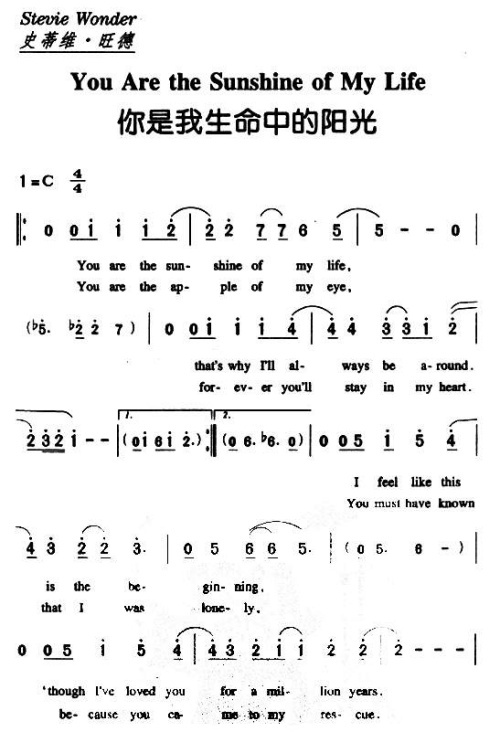 你是我生命中的阳光