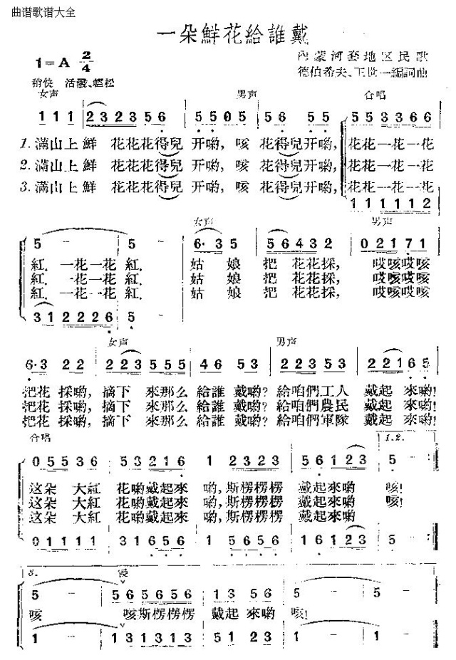 一朵鲜花给谁带