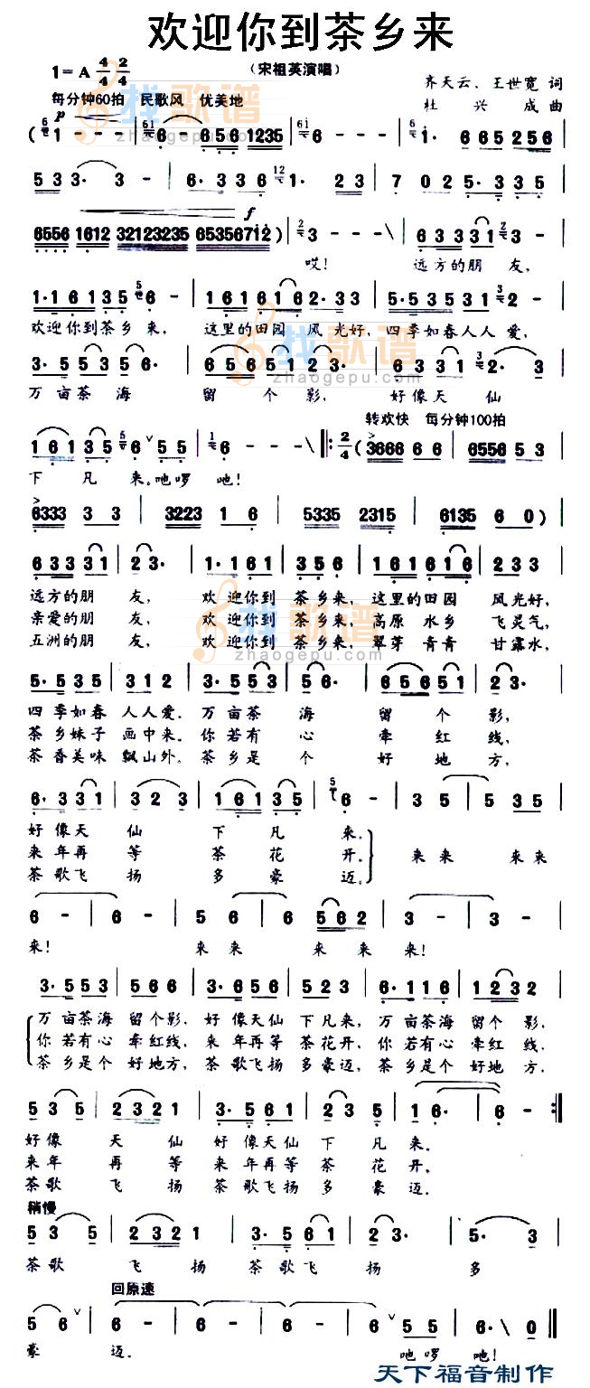 欢迎你到茶乡来