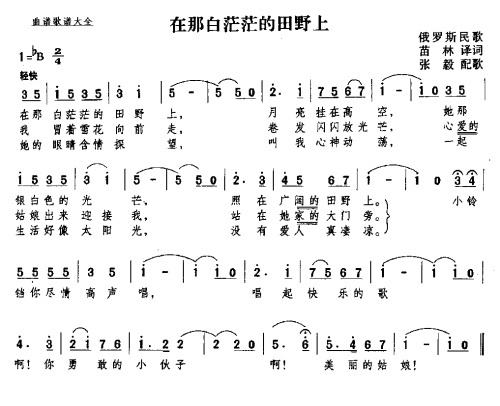 在那白茫茫的原野上