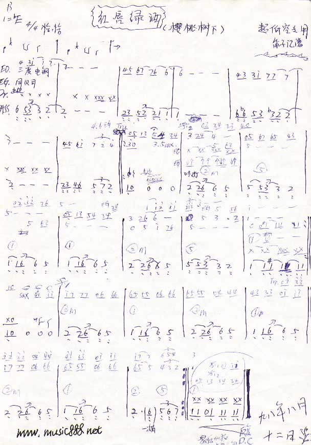 樱桃树下（乐队乐谱）
