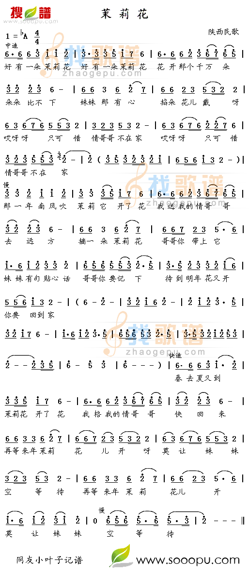 茉莉花(陕西民歌)