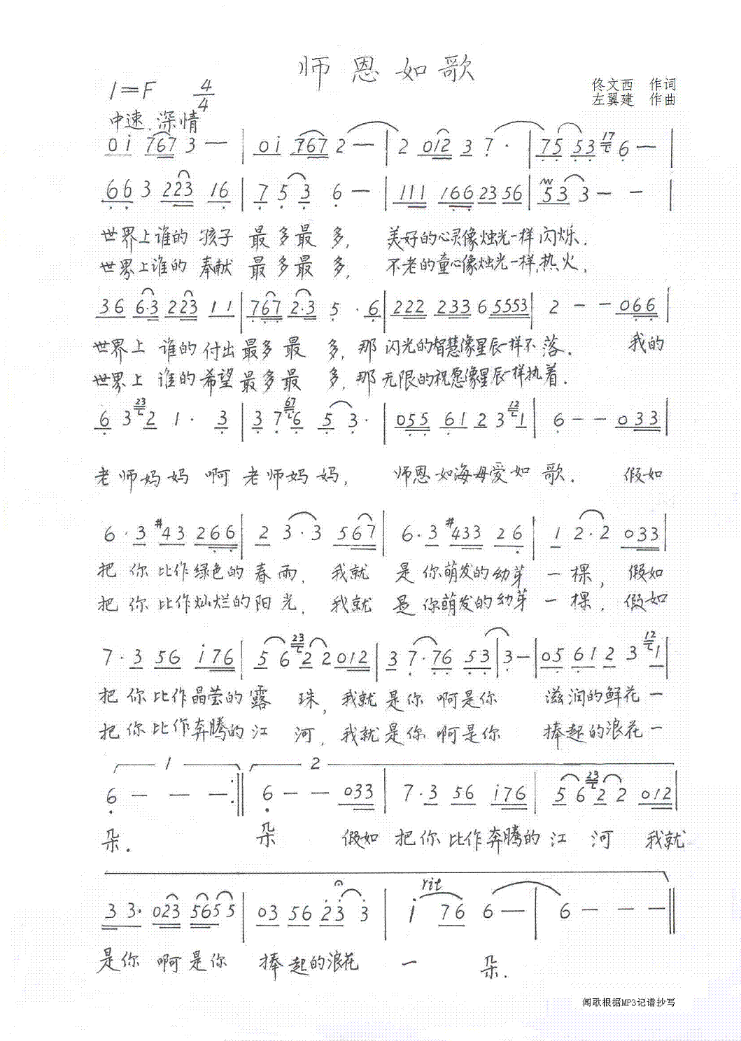 师恩如歌