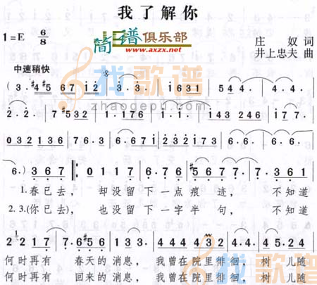 我了解你