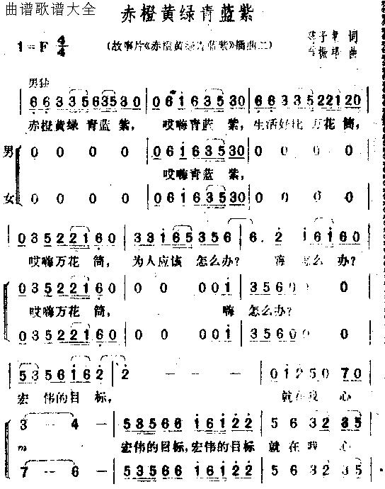 赤澄黄绿青蓝紫