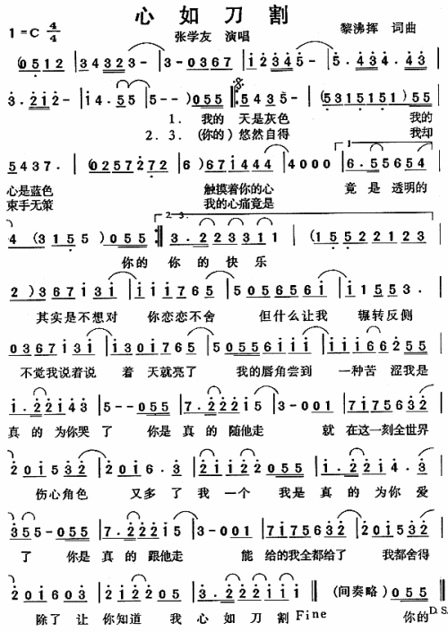 心如刀割
