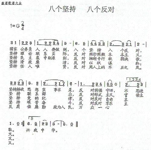 八个坚持、八个反对（杨德成曲）
