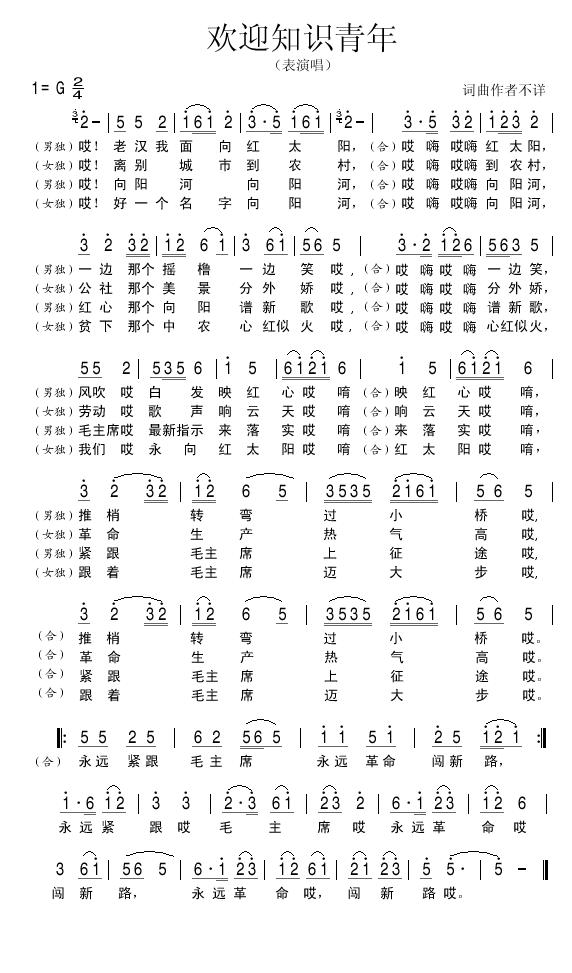 欢迎知识青年