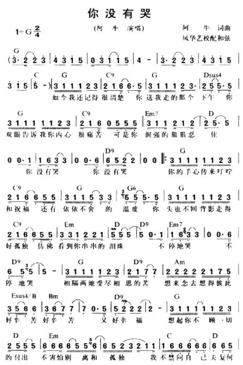 你没有哭