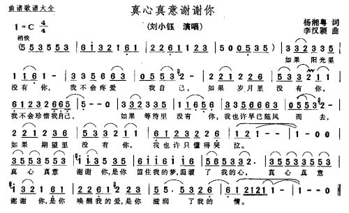 真心真意谢谢你