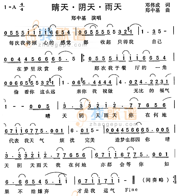 晴天阴天雨天