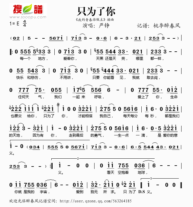 只为了你（我的青春谁做主插曲）