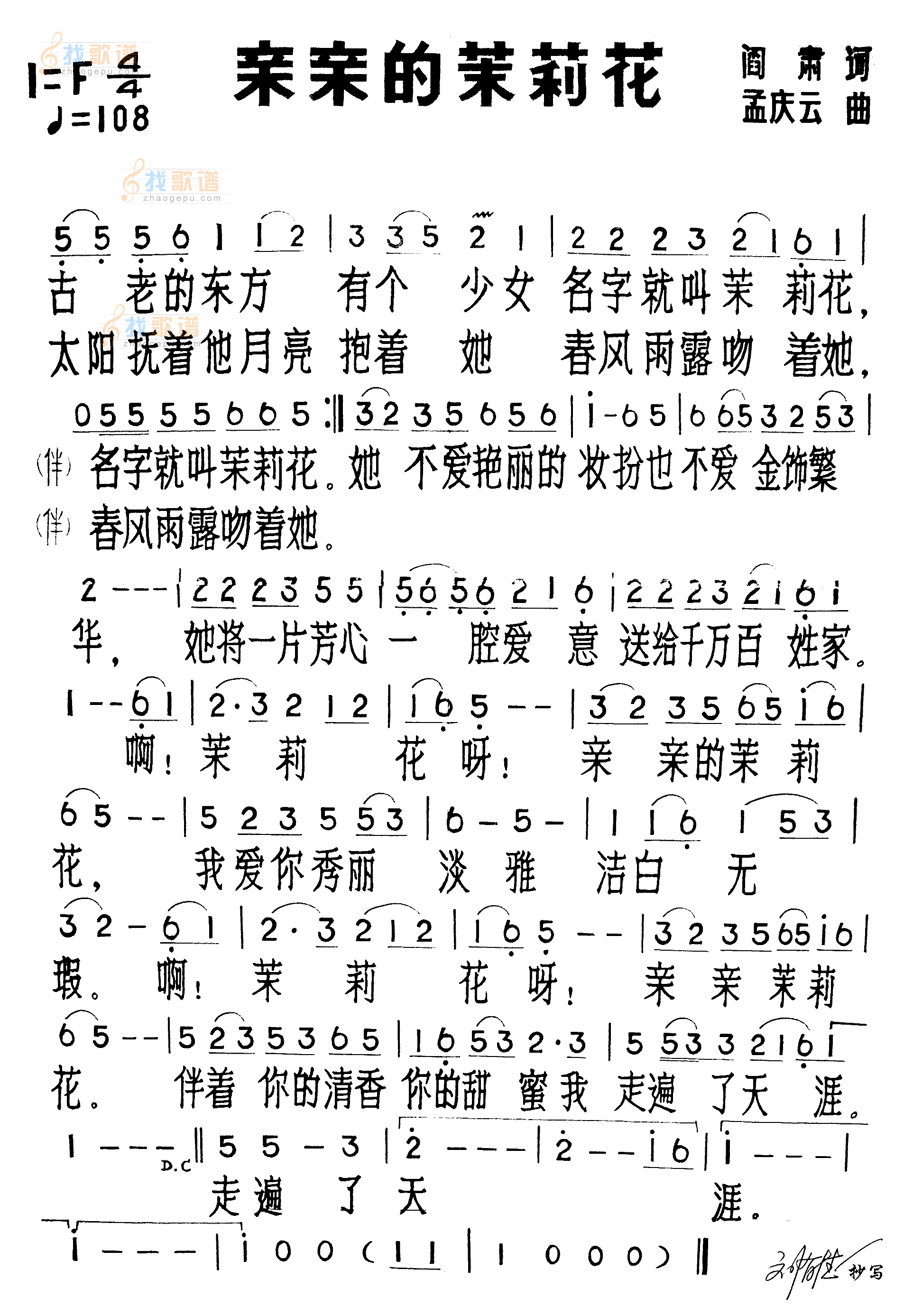 亲亲的茉莉花