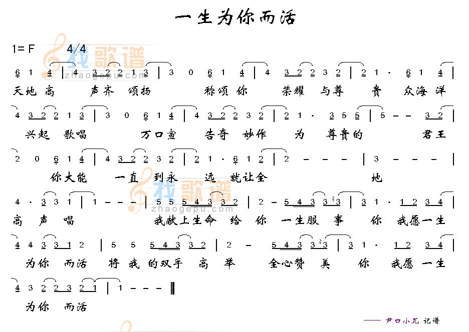 一生为你而活