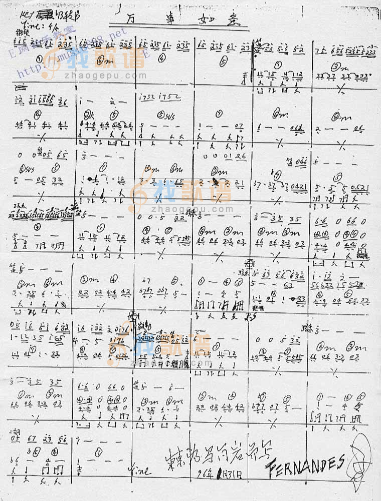 万事如意（乐队乐谱）