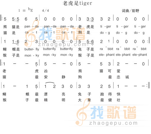 老虎是tiger
