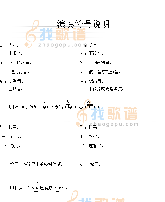 演奏符号说明