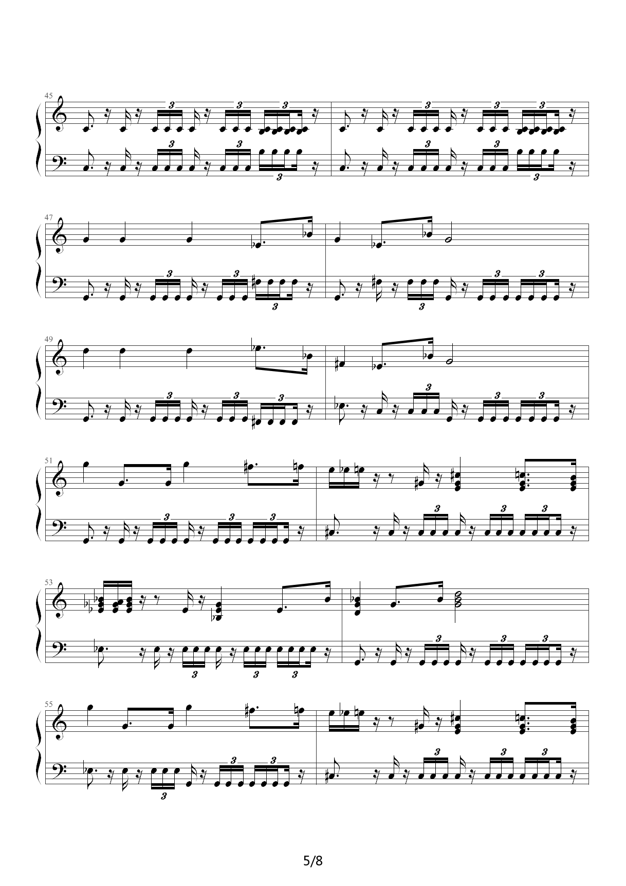 帝国进行曲 C调