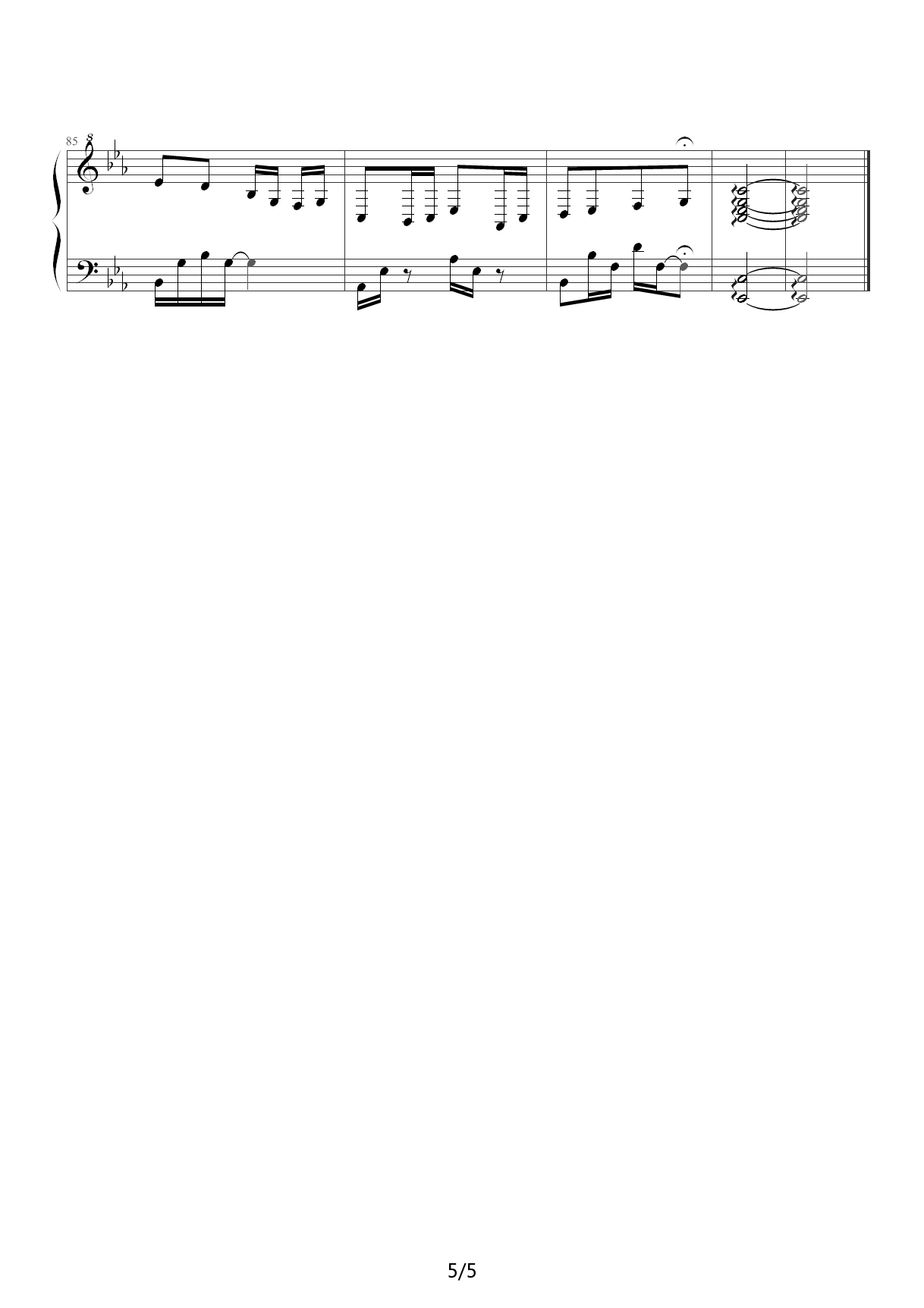 夜的钢琴曲 修改版 降E调