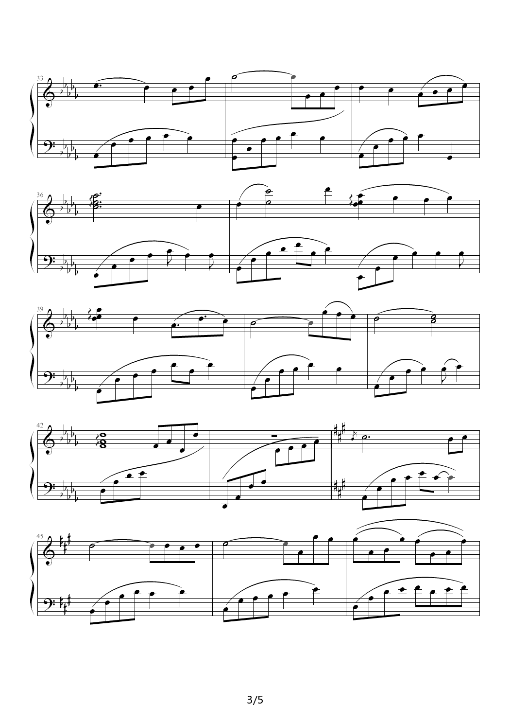 Main Theme of  Pluto 降D调