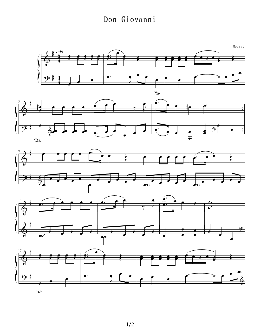 唐・掏尼 Don Giovanni G调
