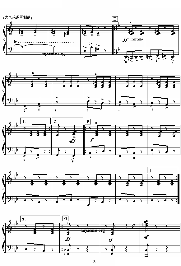 戈帕克舞曲（四手联弹）