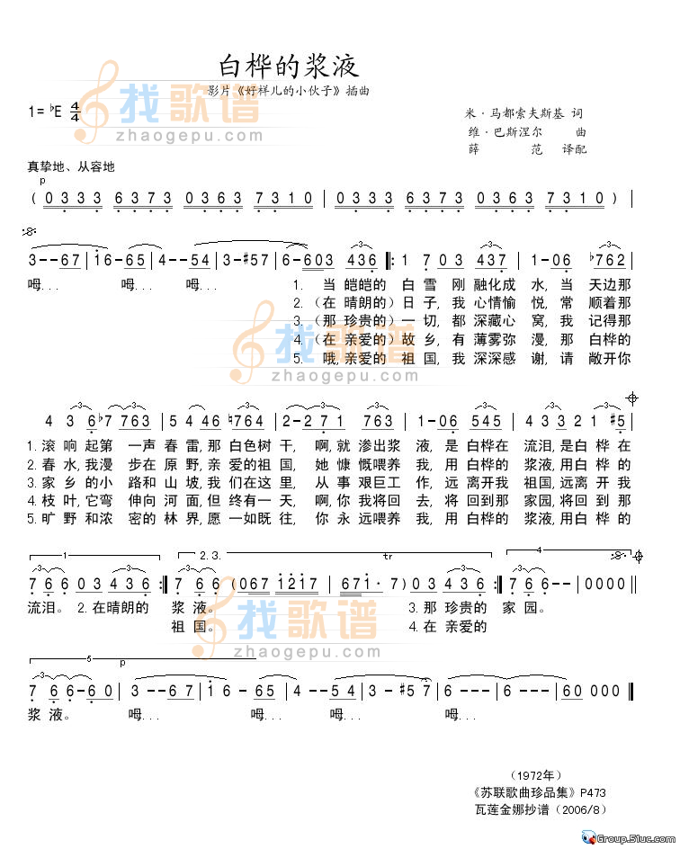 白桦的浆液