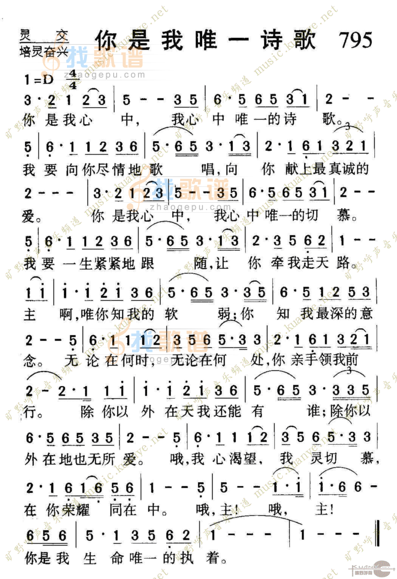 795你是我唯一诗歌