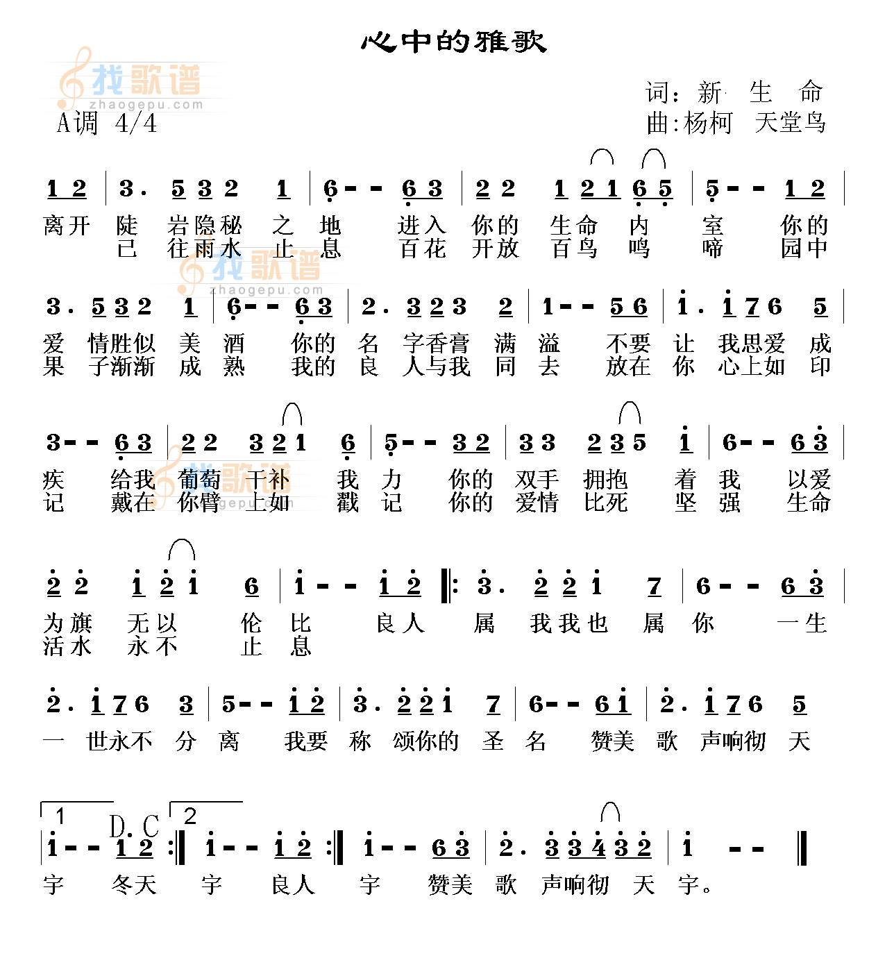 心中的雅歌