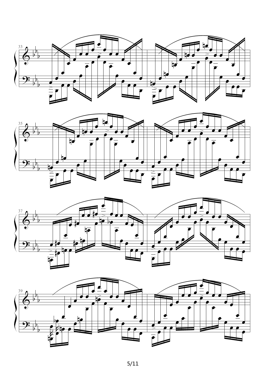 Chopin.肖邦 练习曲 Op.25 No.12 大海 降E调