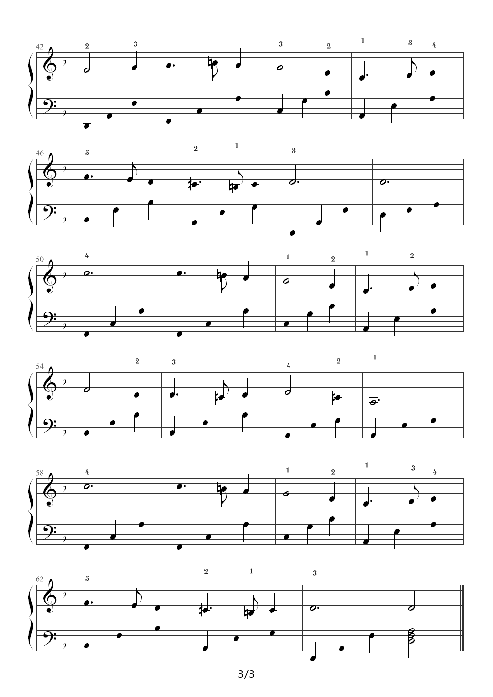 绿袖子（Green Sleeves，What Child is This） F调