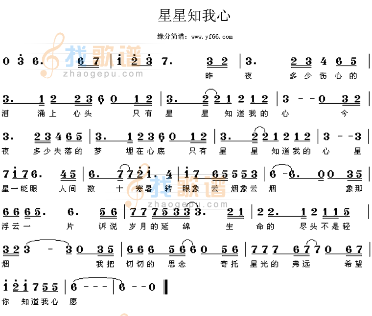 星星知我心