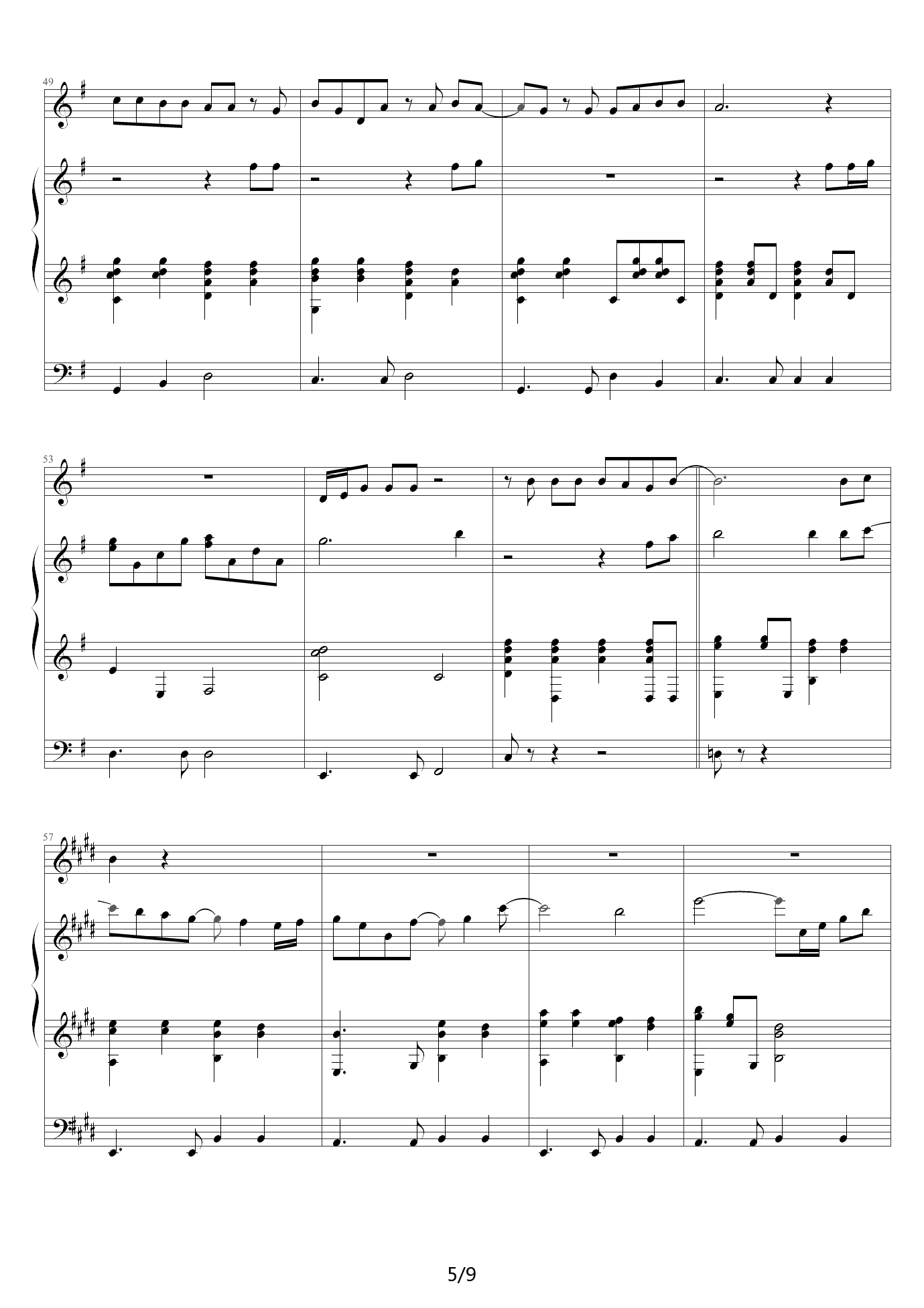 When you say nothing at all （三手联弹）  G调