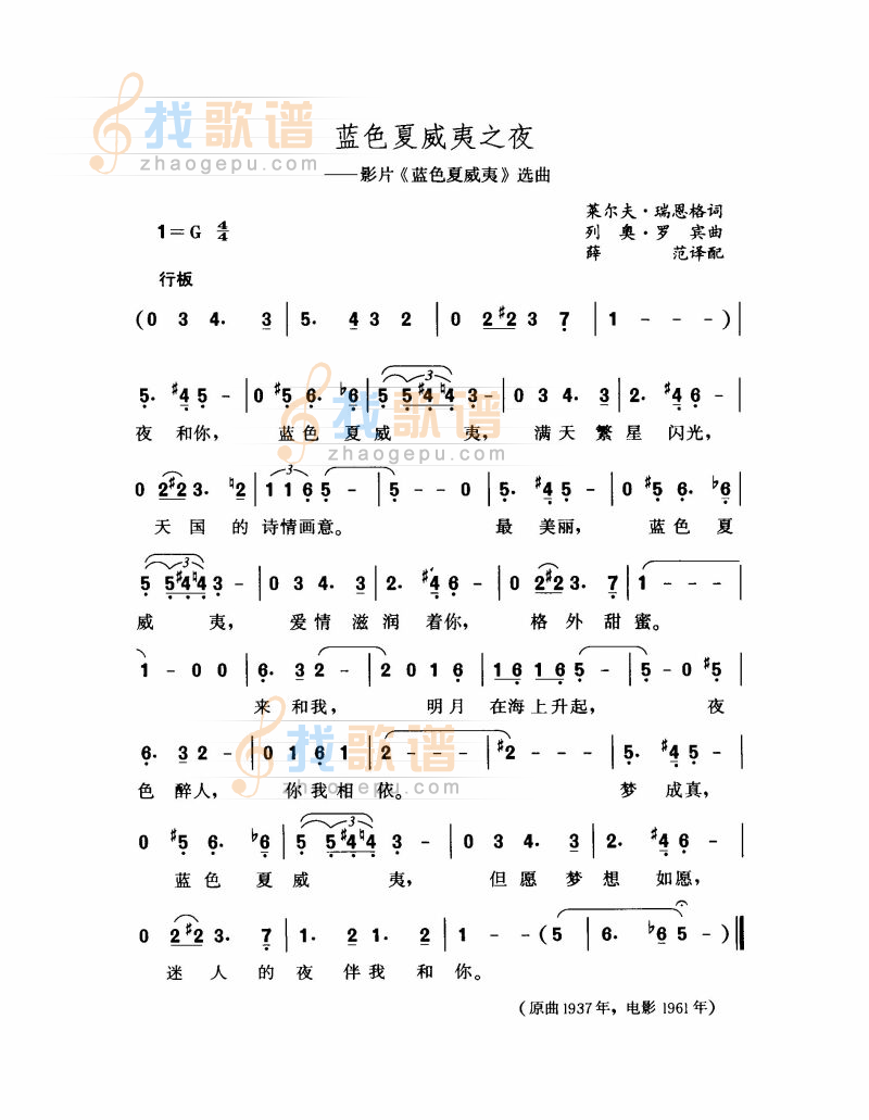 蓝色夏威夷之夜