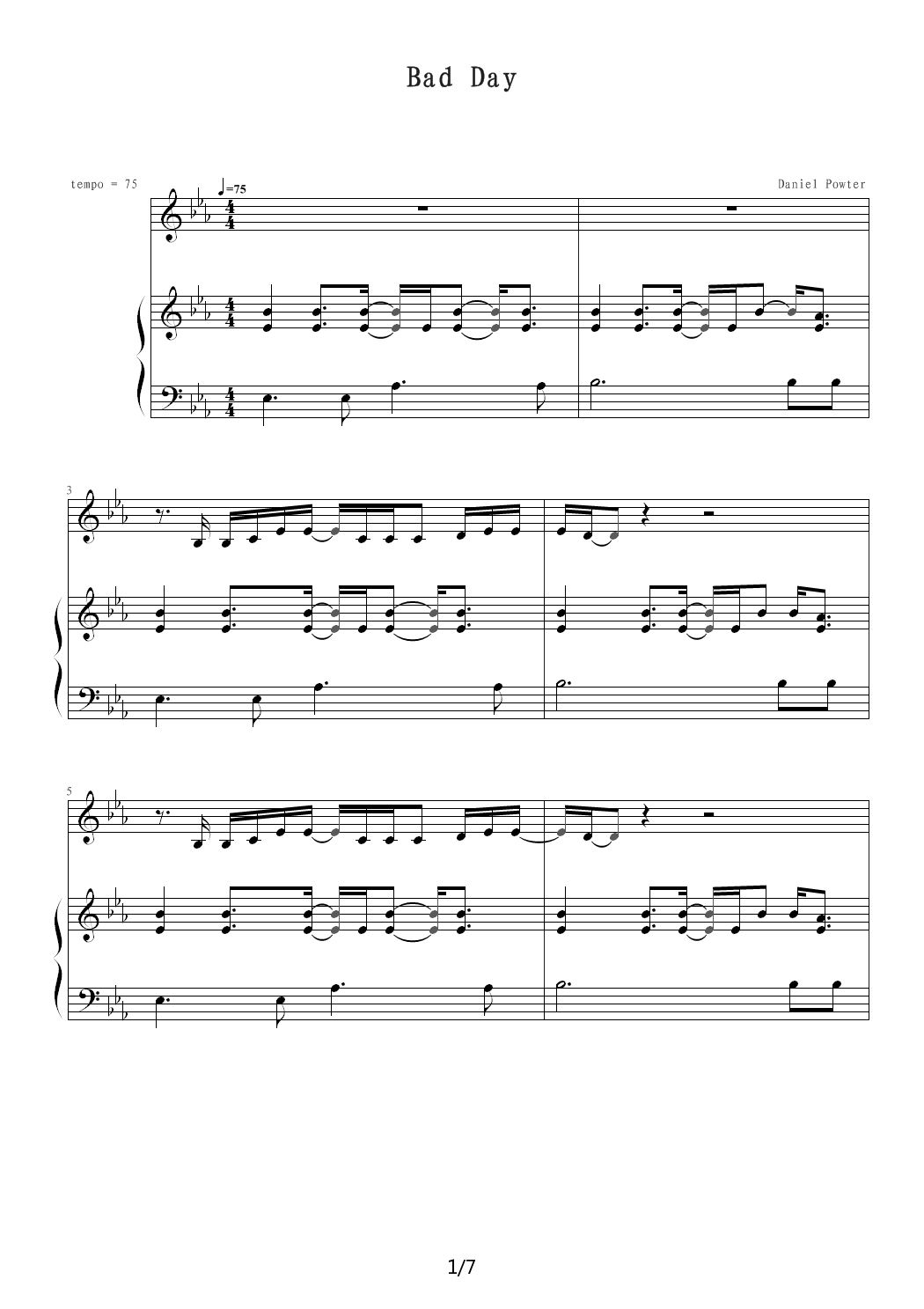 某人要的daniel powter - bad day