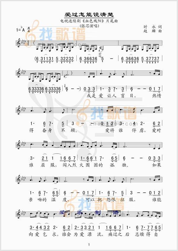 爱过怎能说清楚（电视剧血色残阳片尾曲）