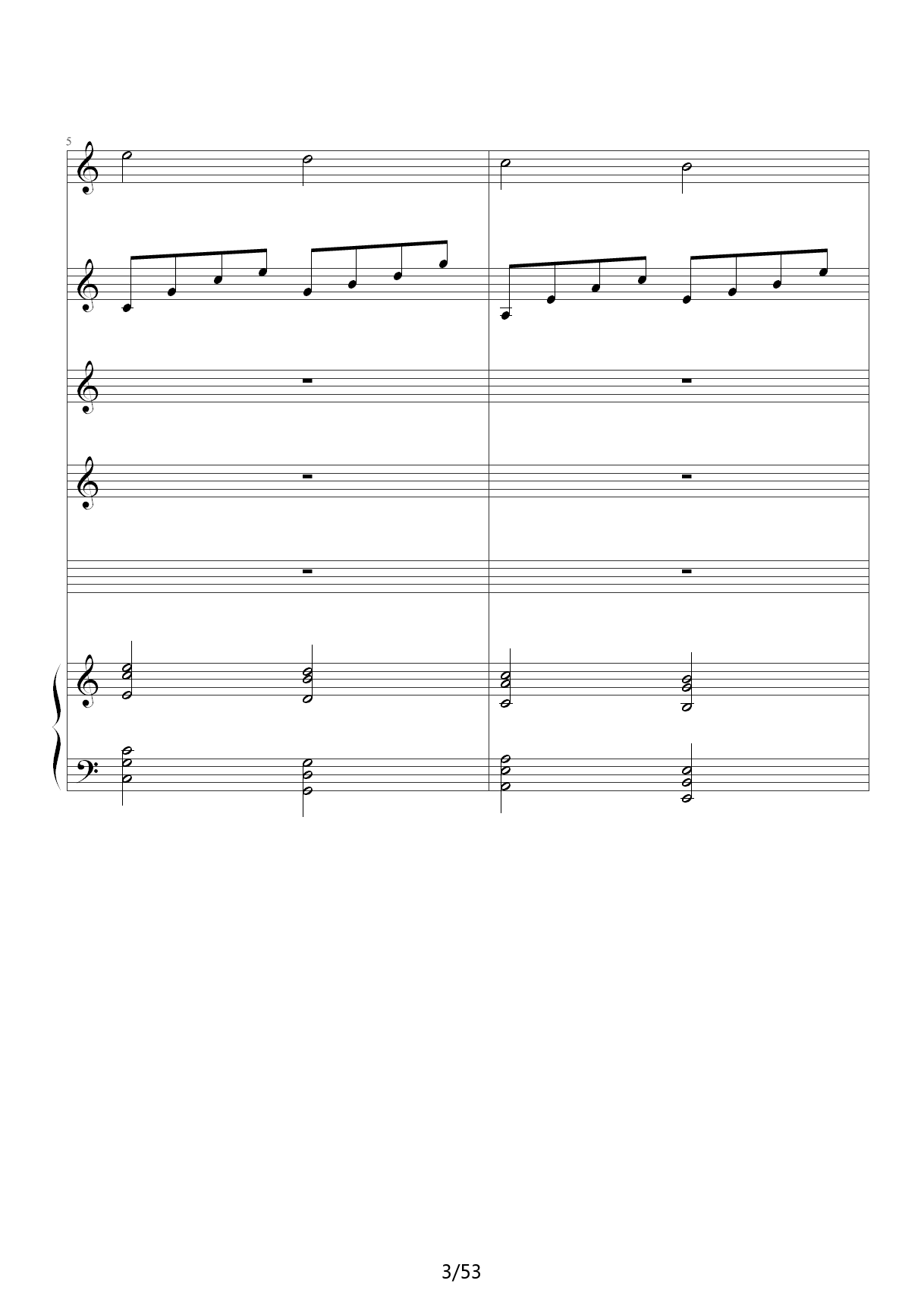 琴动Canon（乐队版） C调