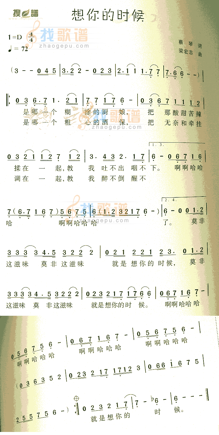 想你的时候