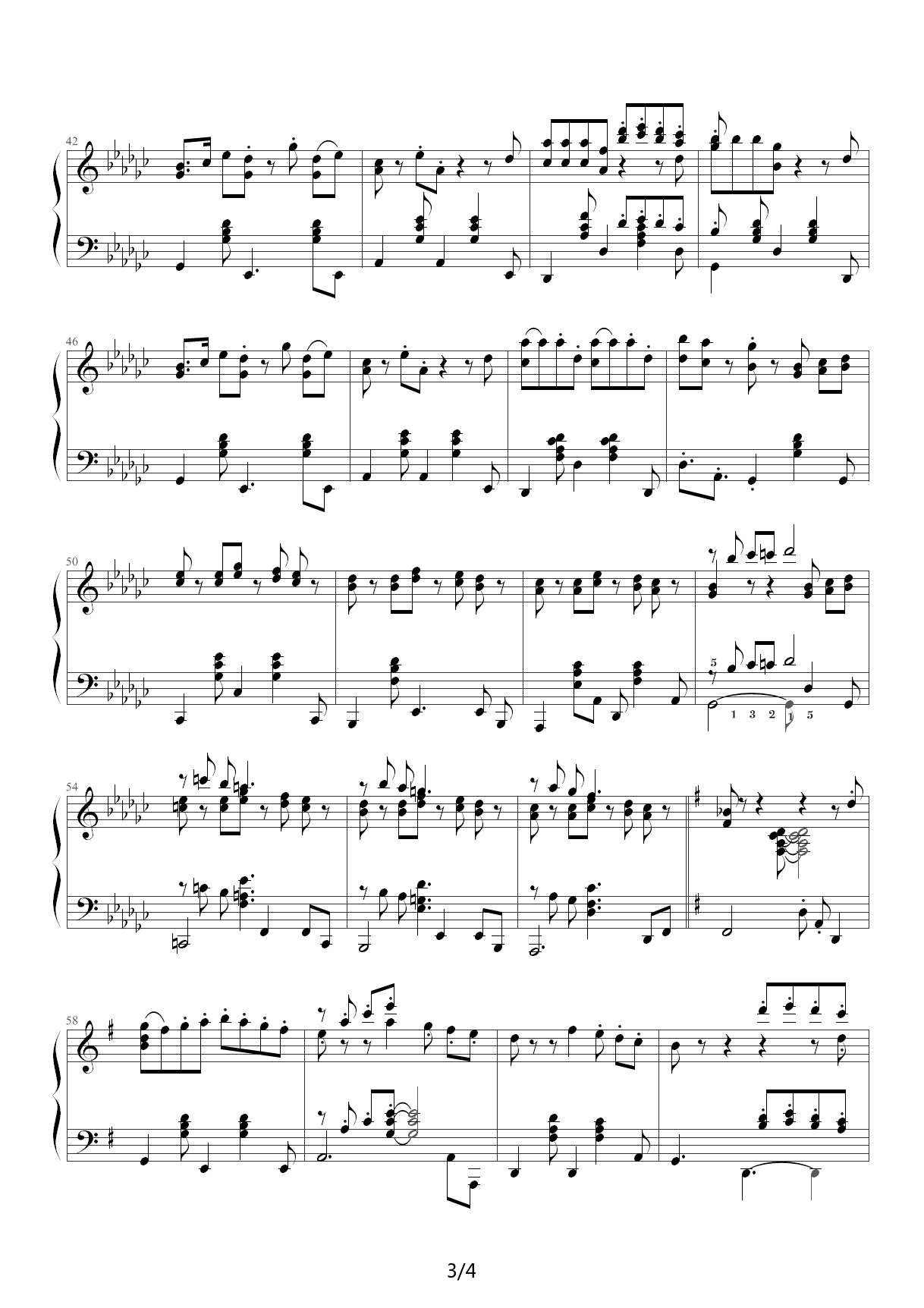 精心制作的【水果沙拉】 降G调