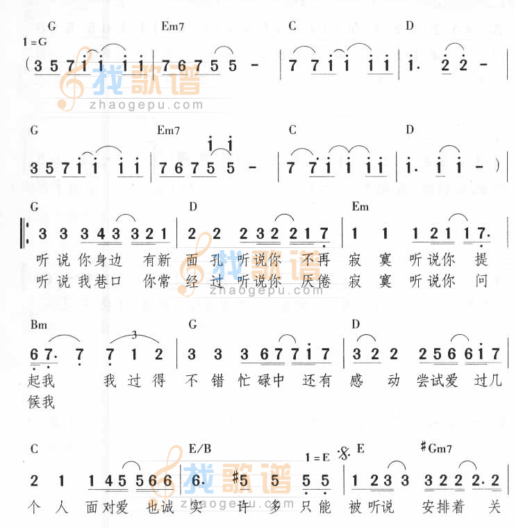 听说（+吉它演奏和弦）[不同版本]