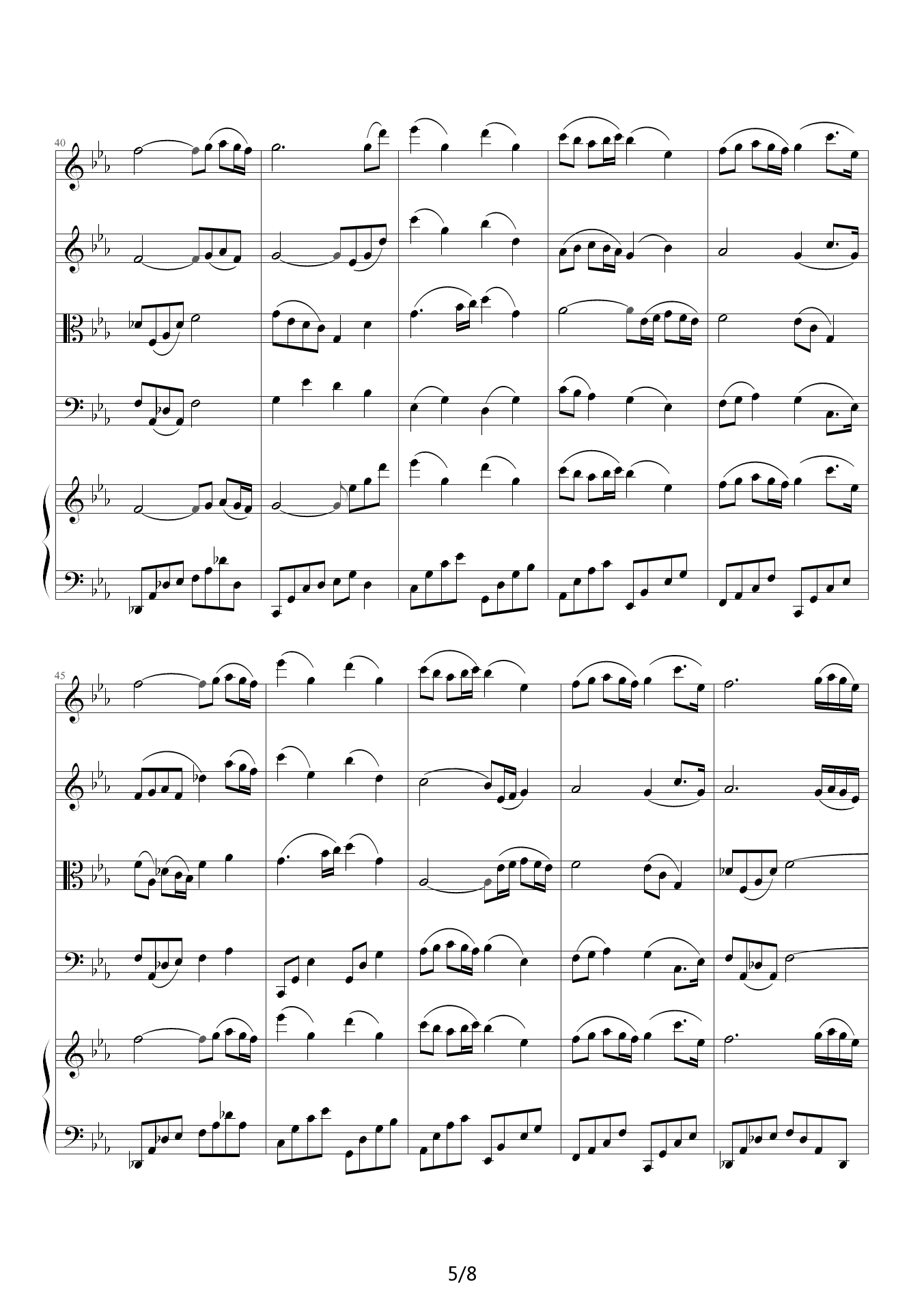 adagio in c minor  柔版 降E调
