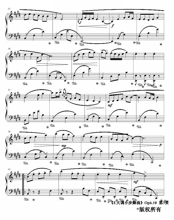 E大调小步舞曲Op6.10